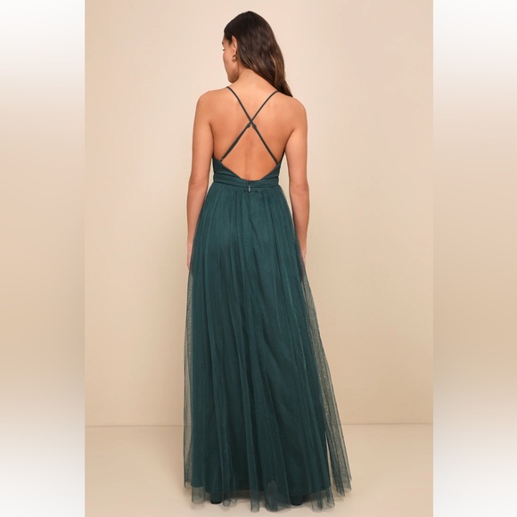 Lulu's Hunter Green Backless Maxi Dress - Picture 2 of 7